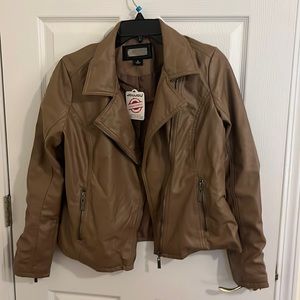 Jou Jou Vegan Leather Asymmetrical Multi-Wear Jacket. Size L. NWT!